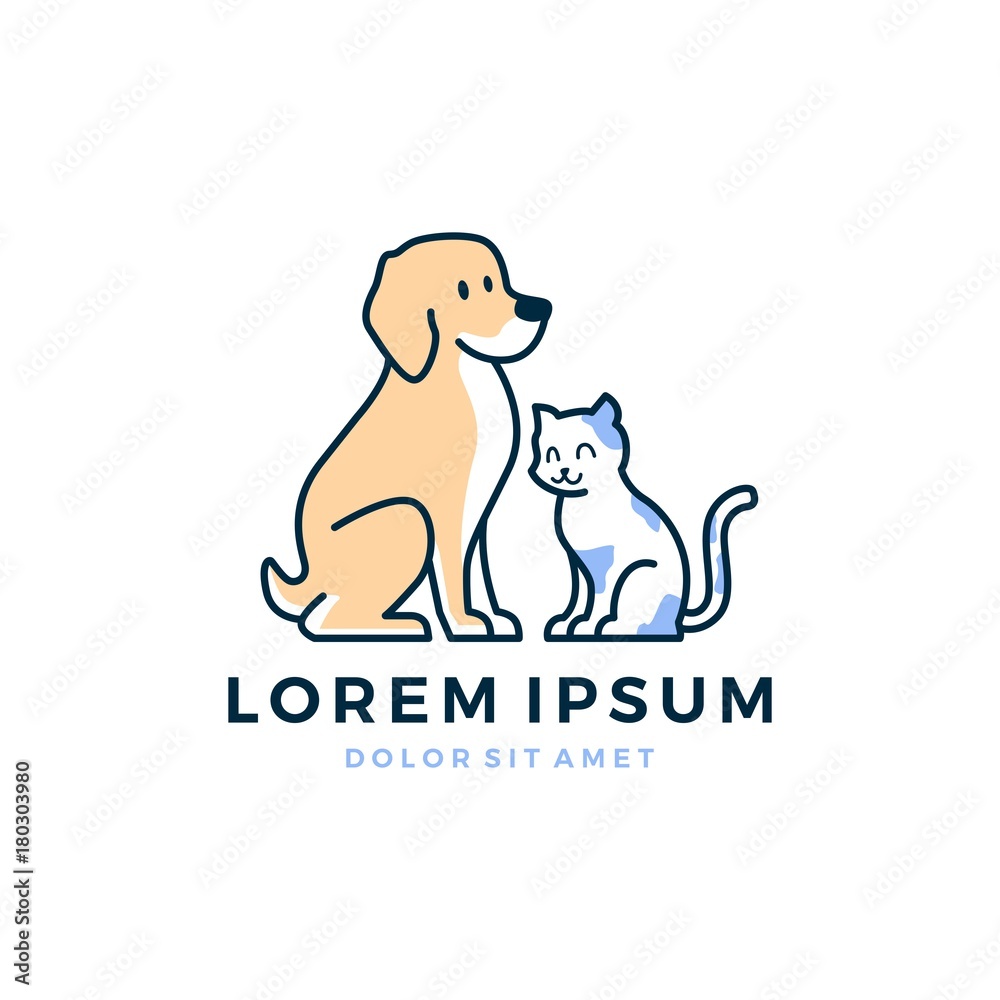 dog cat sitting logo dog cat sitting logo