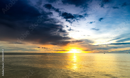 seascape sunset in evening on beautiful scene