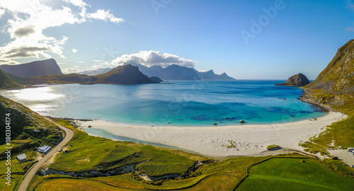 Canvas Print Lofoten islands from above in Norway