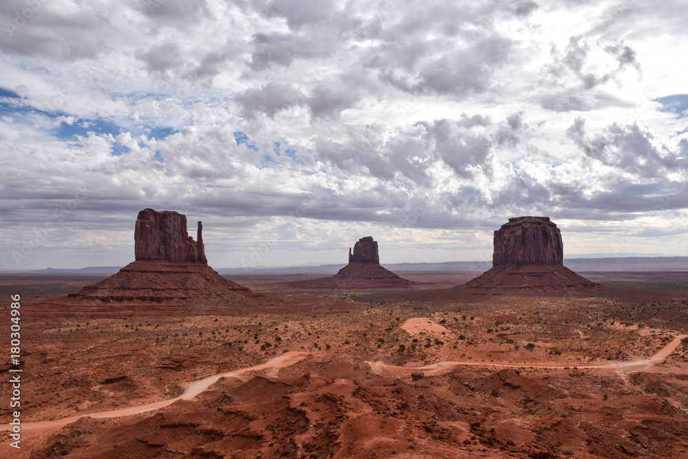 Majestic Monument Valley - West and East MItten Buttes Majestic Monument Valley - West and East MItten Buttes