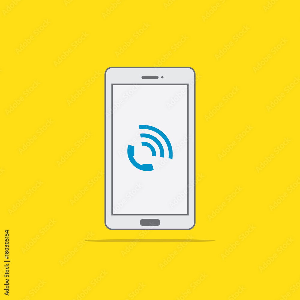 Phone call icon button on smartphone screen vector illustration Phone call icon button on smartphone screen vector illustration