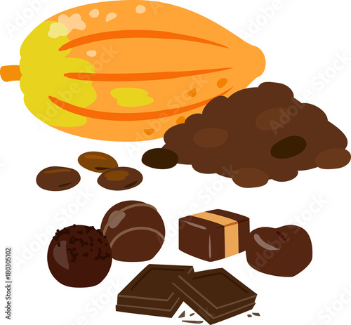 チョコレートとカカオ豆