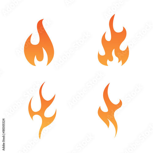 fire flame icon logo template