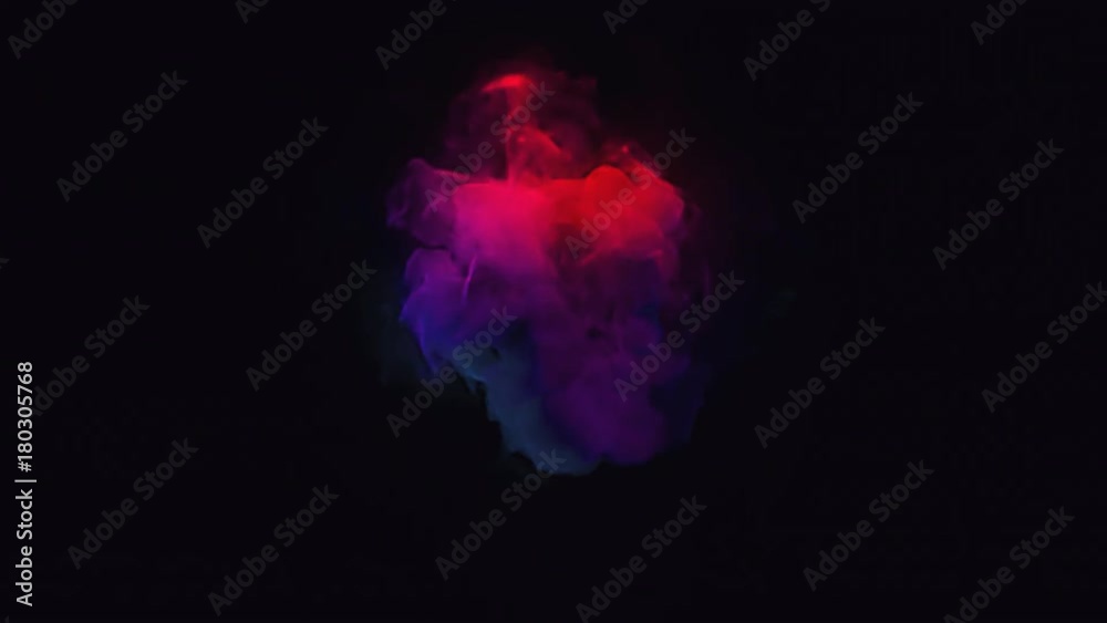 Colorful smoke envelops a black circular sphere. Perfect for overlaying over a circular logo. 4K UHD animation rendered at 16-bit color depth.