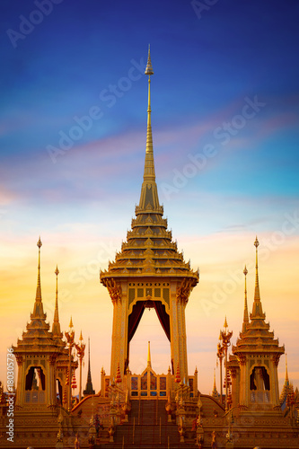 The royal crematorium of His Majesty late King Bhumibol Adulyadej in Bangkok, Thaialnd