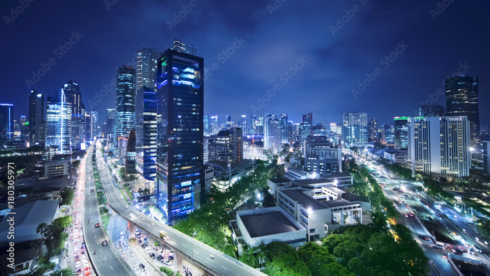 Obraz premium Kuningan CBD with skyscrapers in Jakarta