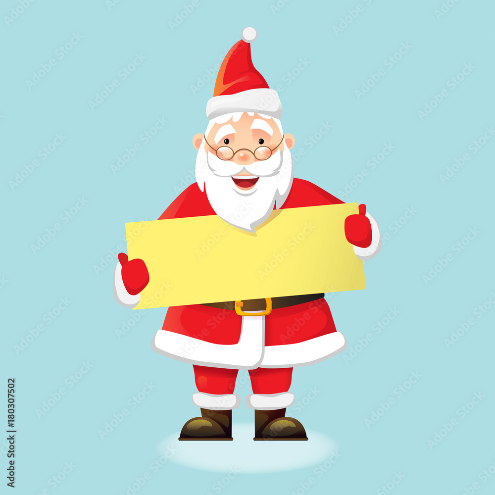 Santa Claus holding poster Santa Claus holding poster