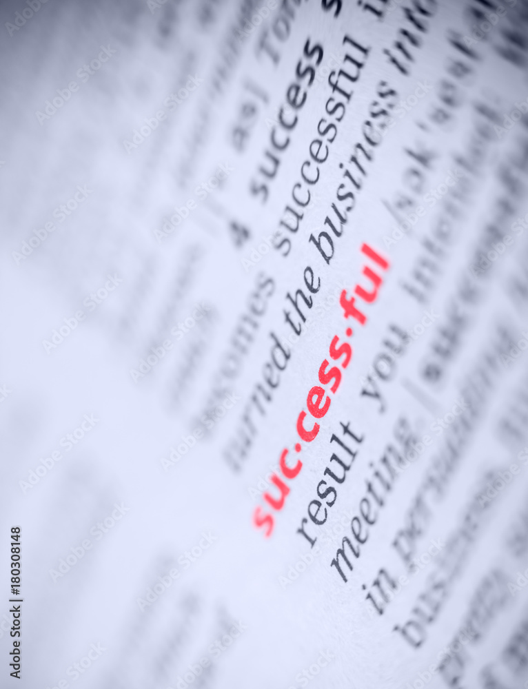 Fototapeta premium word successful, macro