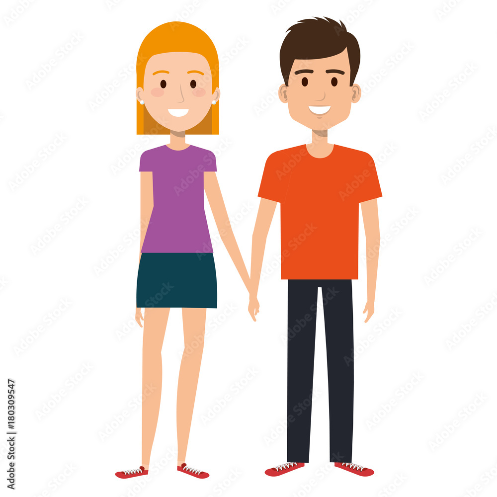 lovers couple avatars characters vector illustration design lovers couple avatars characters vector illustration design