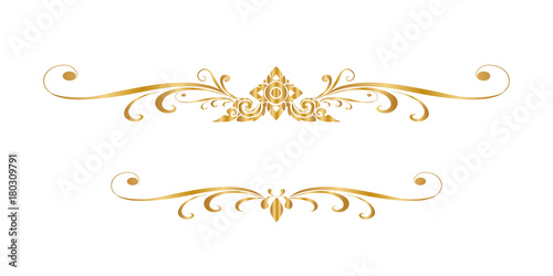Line Thai Golden , The Arts of Thailand, line pattern background. Vector illustration