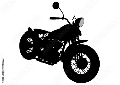 Old big bike on white background