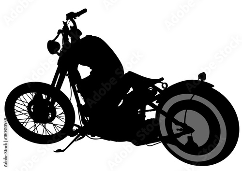 Old big bike on white background