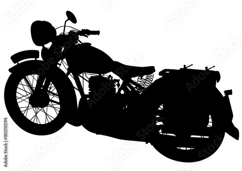 Old big bike on white background