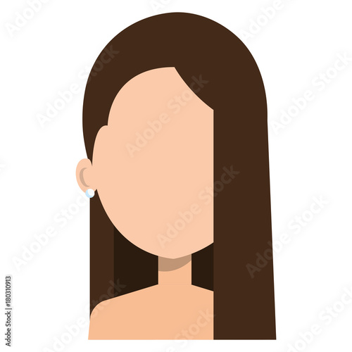 beautiful woman shirtless avatar character vector illustration design