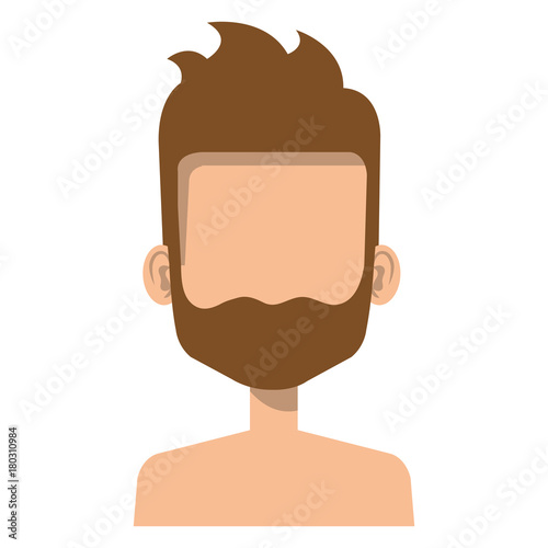 young man shirtless avatar character vector illustration design