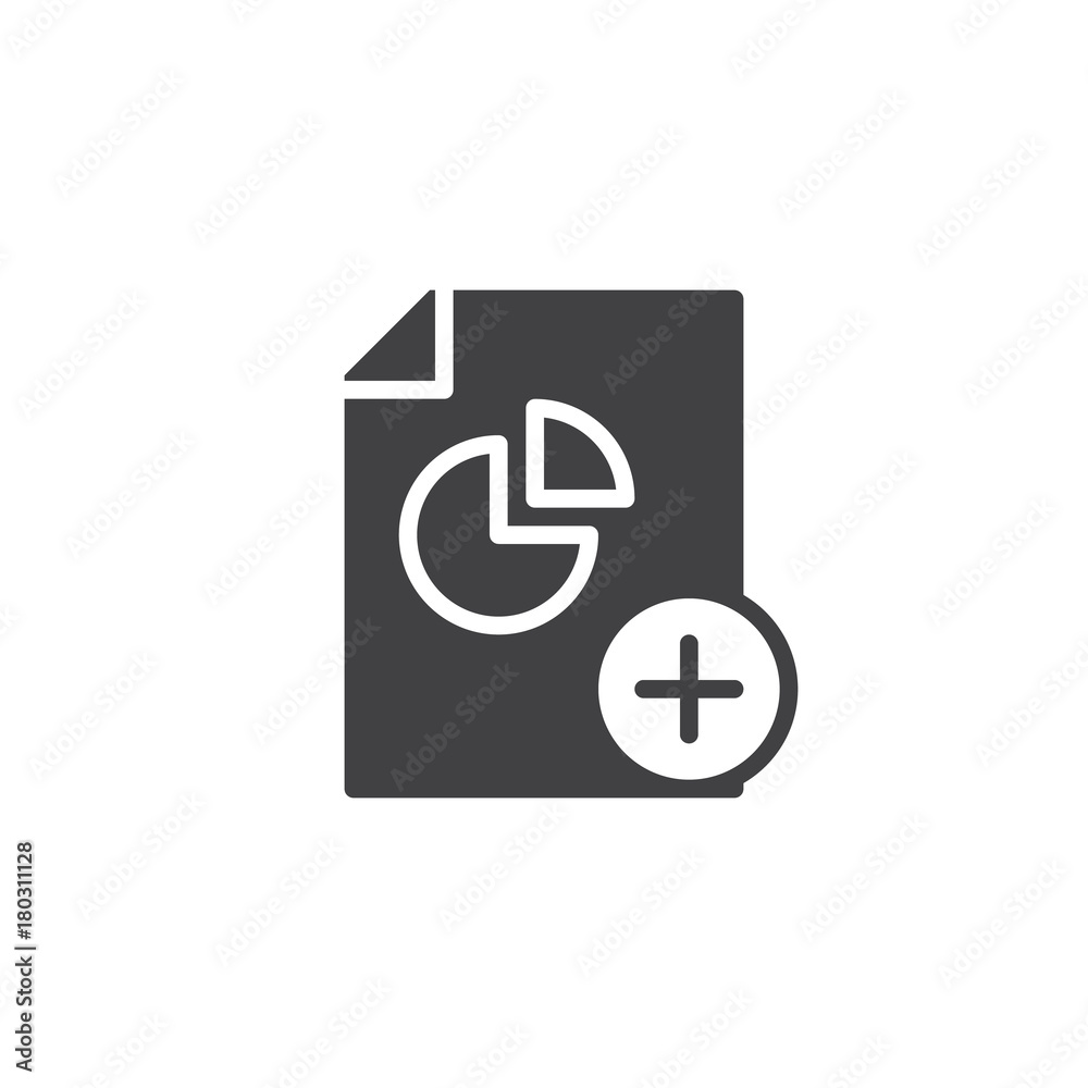 Add pie chart icon vector, filled flat sign, solid pictogram isolated on white. Graph with plus symbol, logo illustration. Add pie chart icon vector, filled flat sign, solid pictogram isolated on white. Graph with plus symbol, logo illustration.