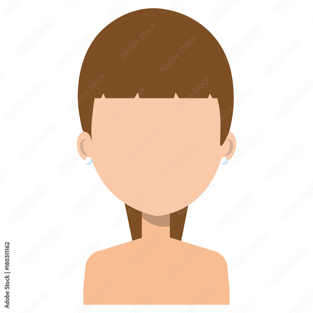 beautiful woman shirtless avatar character vector illustration design