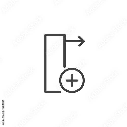 Insert column right line icon, outline vector sign, linear style pictogram isolated on white. Symbol, logo illustration. Editable stroke