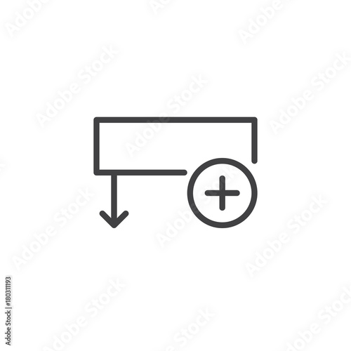 Insert column row line icon, outline vector sign, linear style pictogram isolated on white. Symbol, logo illustration. Editable stroke