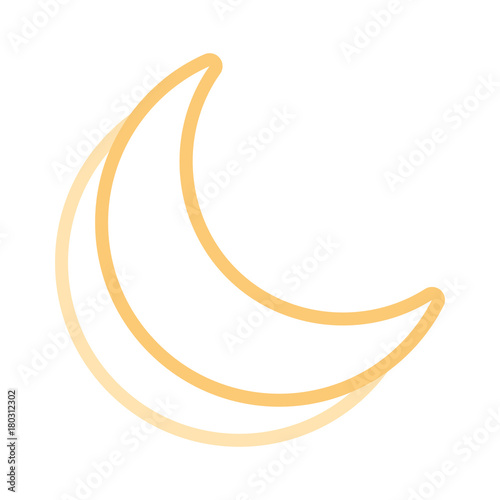 half moon icon over white background vector illustration