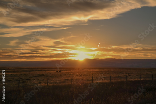 beautiful countryside sunset