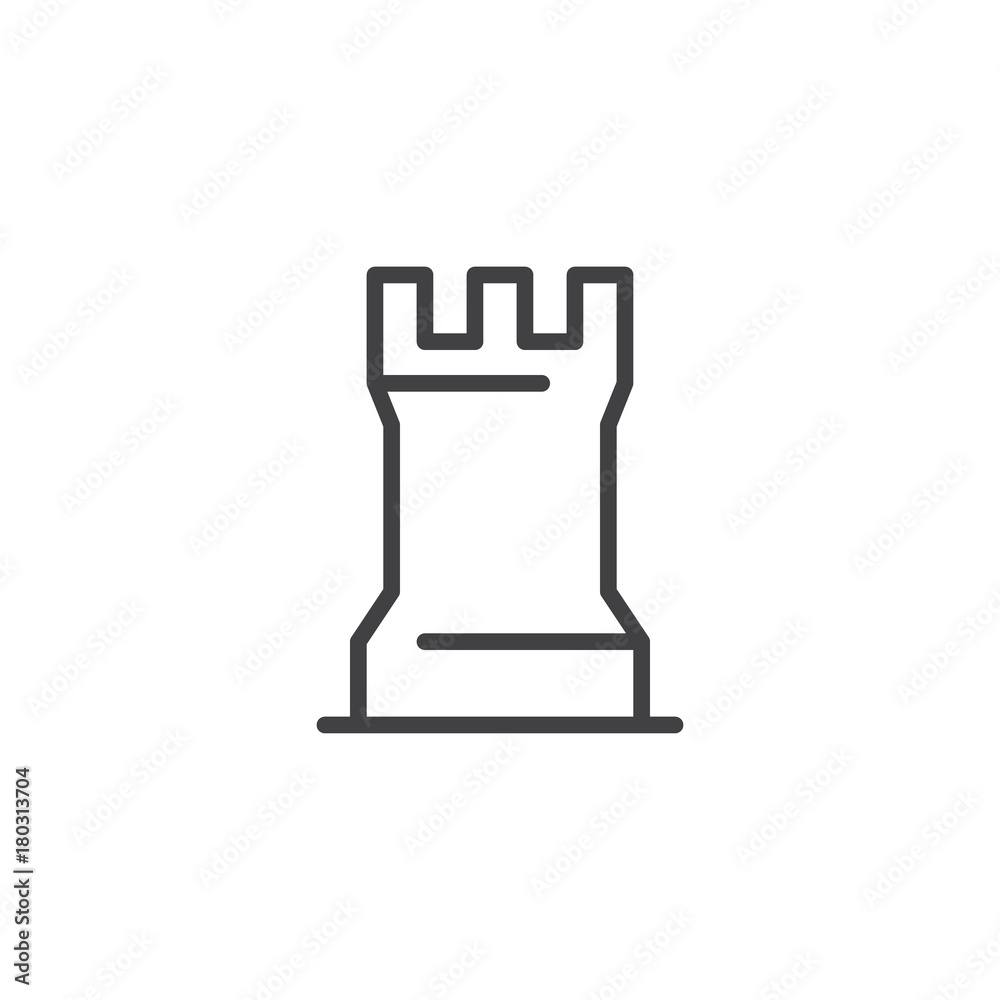 Chess Titans Line Icon Concept Sign Outline Vector Illustration