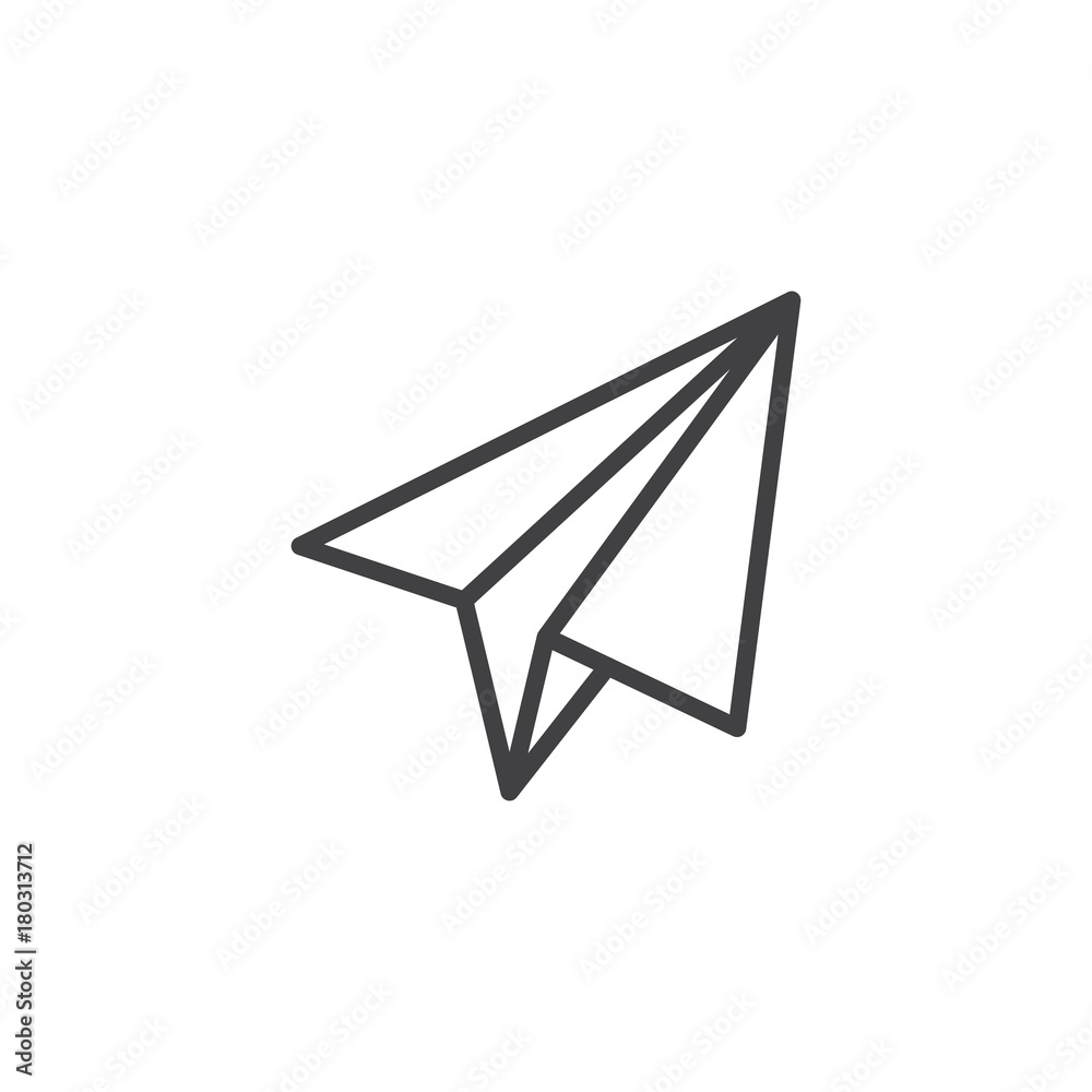 Origami plane line icon, outline vector sign, linear style pictogram isolated on white. Paper airplane symbol, logo illustration. Editable stroke Origami plane line icon, outline vector sign, linear style pictogram isolated on white. Paper airplane symbol, logo illustration. Editable stroke