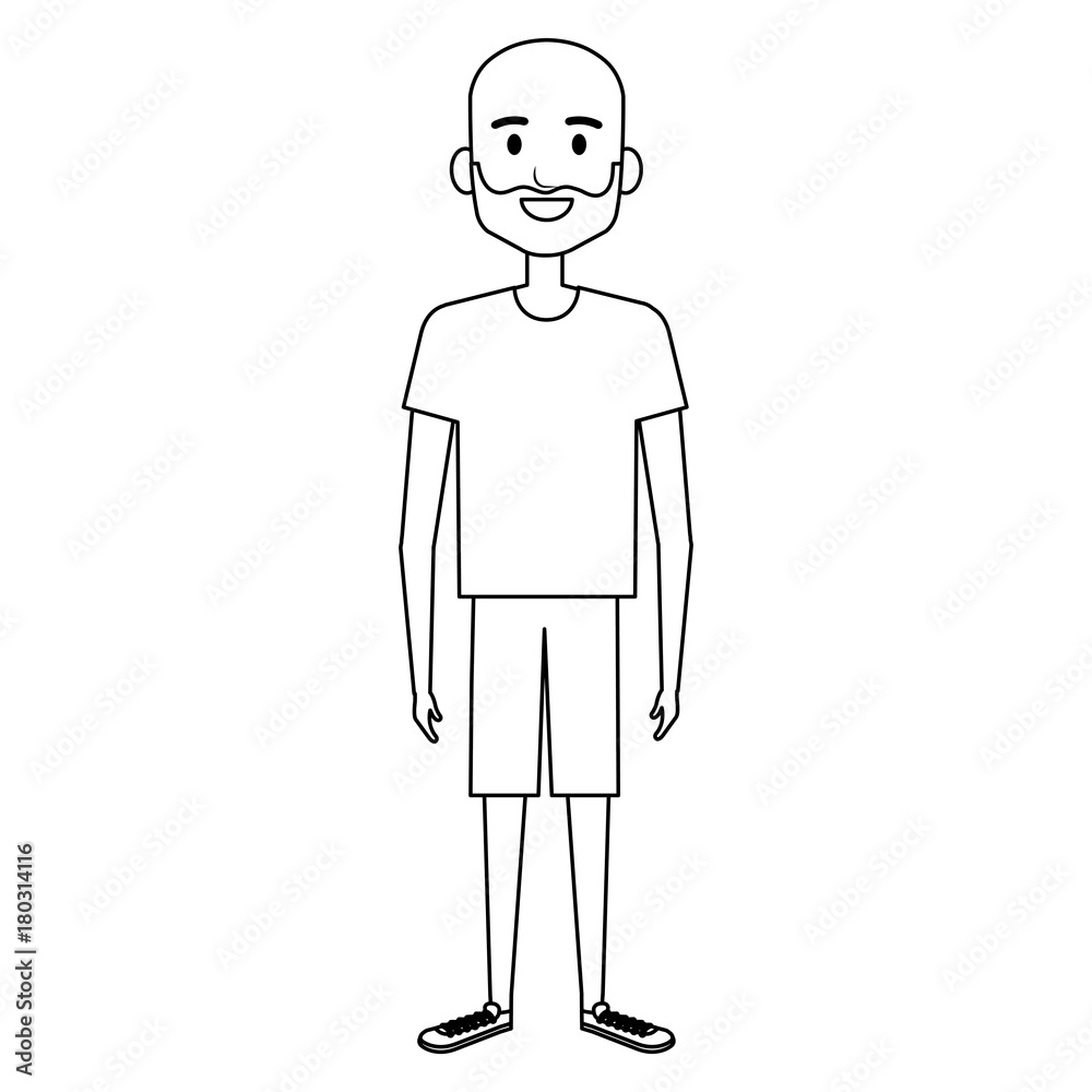young man avatar character vector illustration design