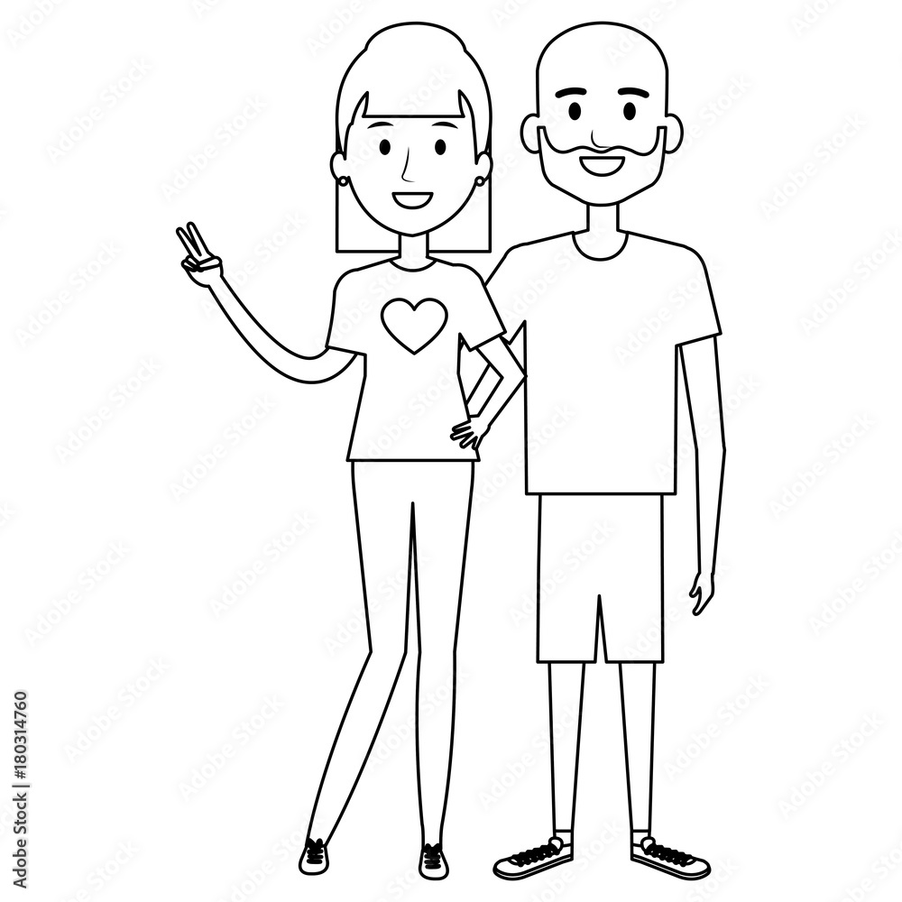 lovers couple avatars characters vector illustration design lovers couple avatars characters vector illustration design