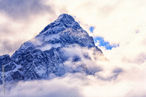 Winter landscape with view to the Zugspitze photo