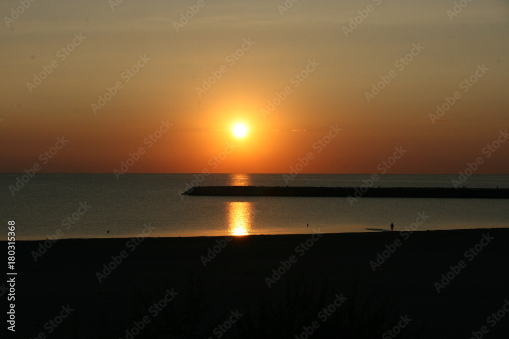 Lever de soleil, Mer noire, Constanta, Roumanie