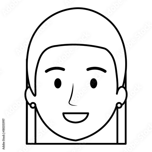 beautiful woman head avatar character vector illustration design