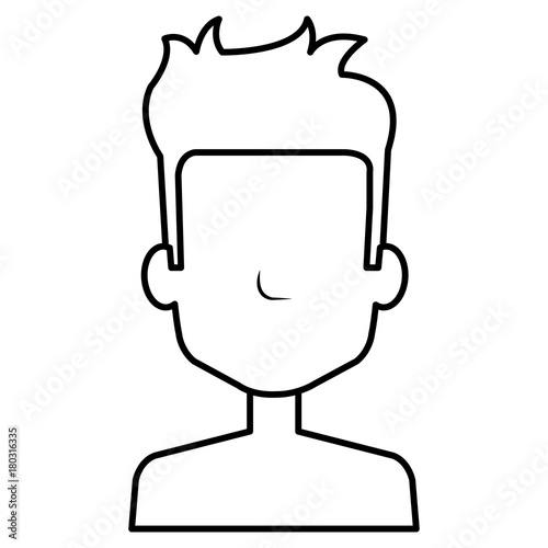 young man shirtless avatar character vector illustration design