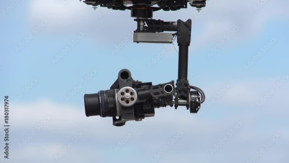 Flying aerial camera drone Flying aerial camera drone