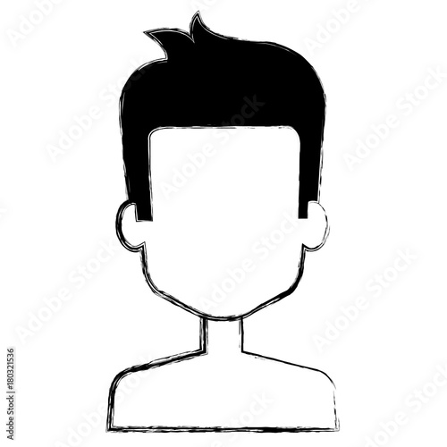 young man shirtless avatar character vector illustration design