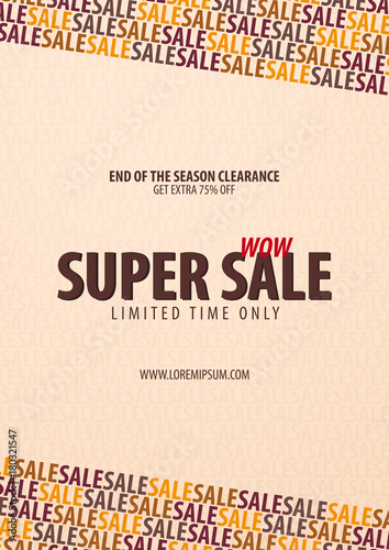 Sale poster or Flyer design. Discount background for the online store, shop, promotional leaflet, poster, banner. Vector illustration.