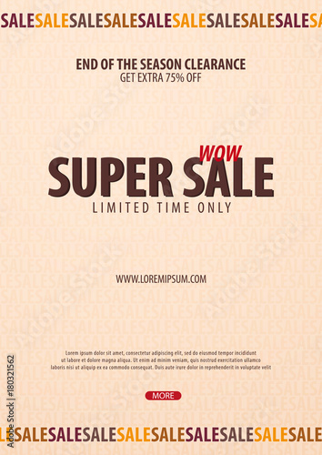 Sale poster or Flyer design. Discount background for the online store, shop, promotional leaflet, poster, banner. Vector illustration.