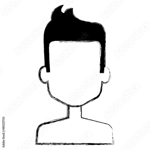 young man shirtless avatar character vector illustration design