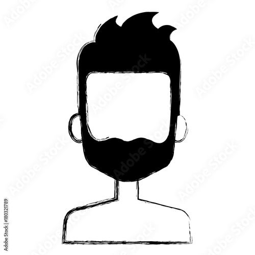 young man shirtless avatar character vector illustration design
