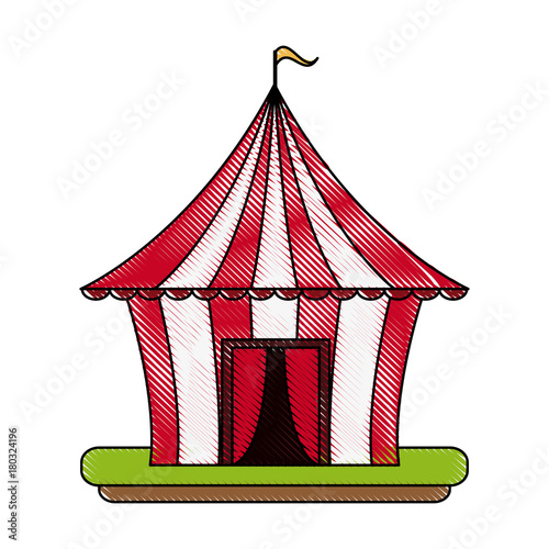 Circus carnival tent icon vector illustration graphic design
