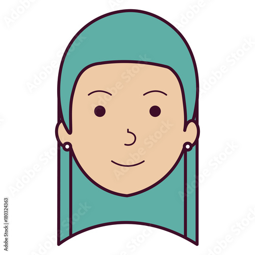 beautiful woman head avatar character vector illustration design