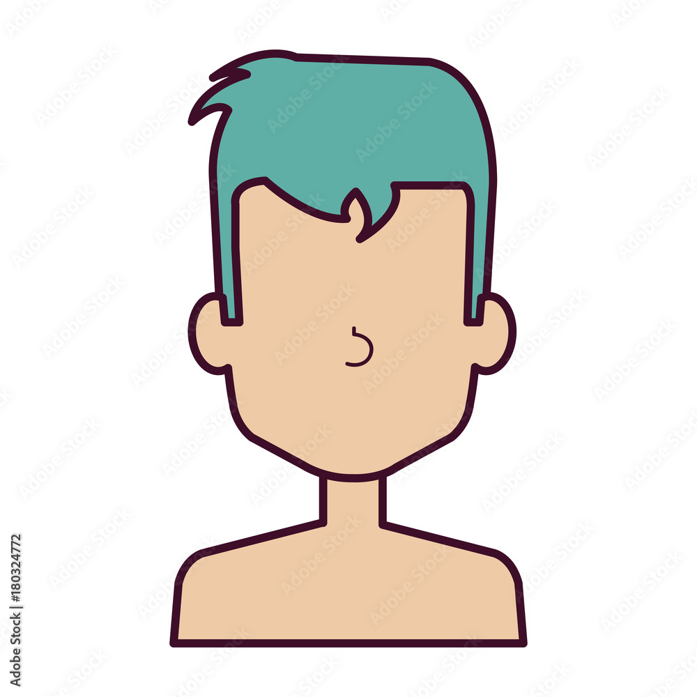 young man shirtless avatar character vector illustration design