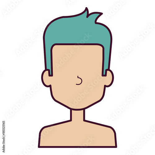 young man shirtless avatar character vector illustration design