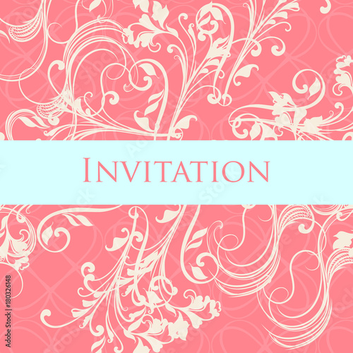 Luxurious wedding invitation soft and tender colors