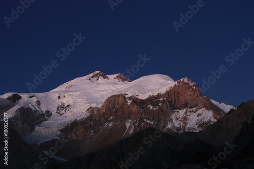 Mountain Elbrus after sunset