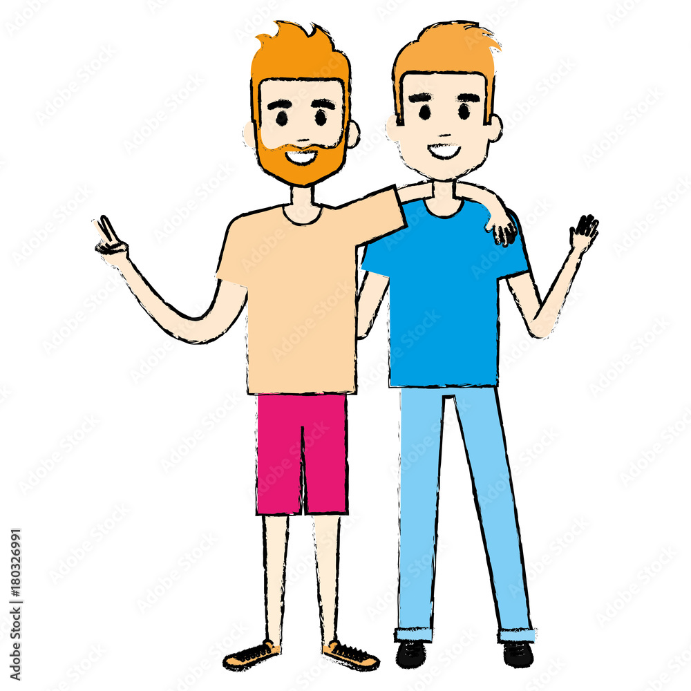 couple of male friends avatars vector illustration design couple of male friends avatars vector illustration design