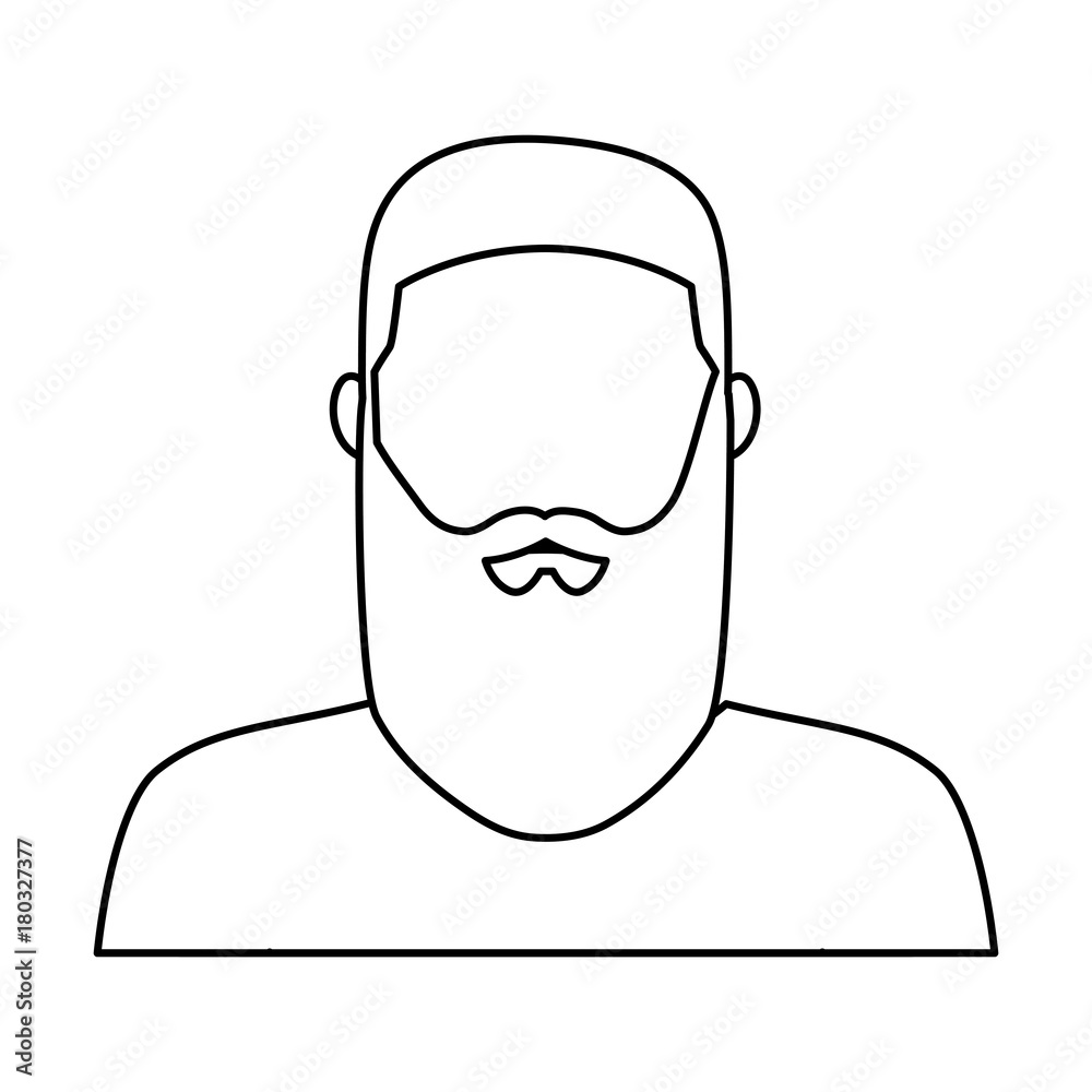 flat line uncolored man  over white background vector illustration