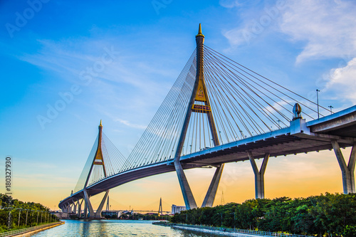 Bhumibol Bridge, Bangkok, Thailand photo