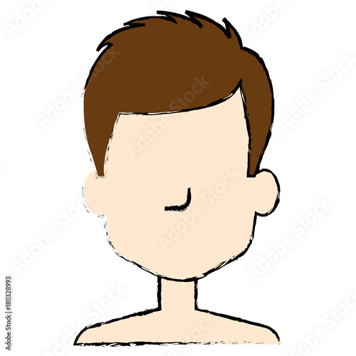young man shirtless avatar character vector illustration design
