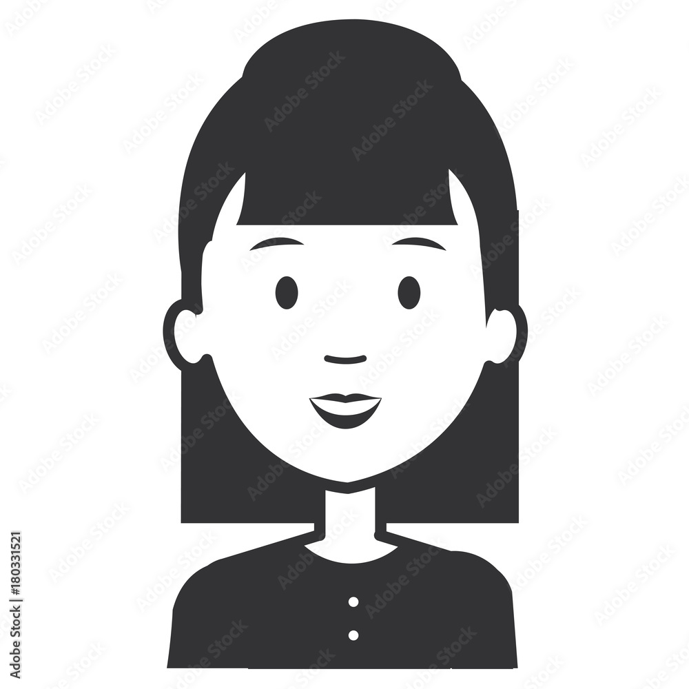 beautiful woman avatar character vector illustration design